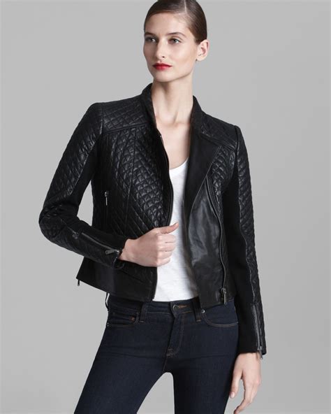 michael michael kors leather zipper moto jacket|michael kors asymmetrical leather jacket.